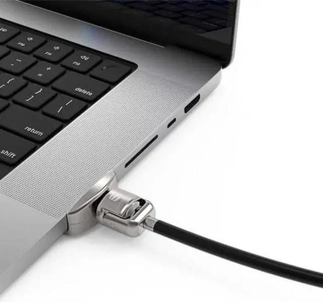 Alt view image 3 of 7 - Compulocks Ledge Lock Adapter for MacBook Pro 16" M1 & M2 with Keyed Cable Lock Silver