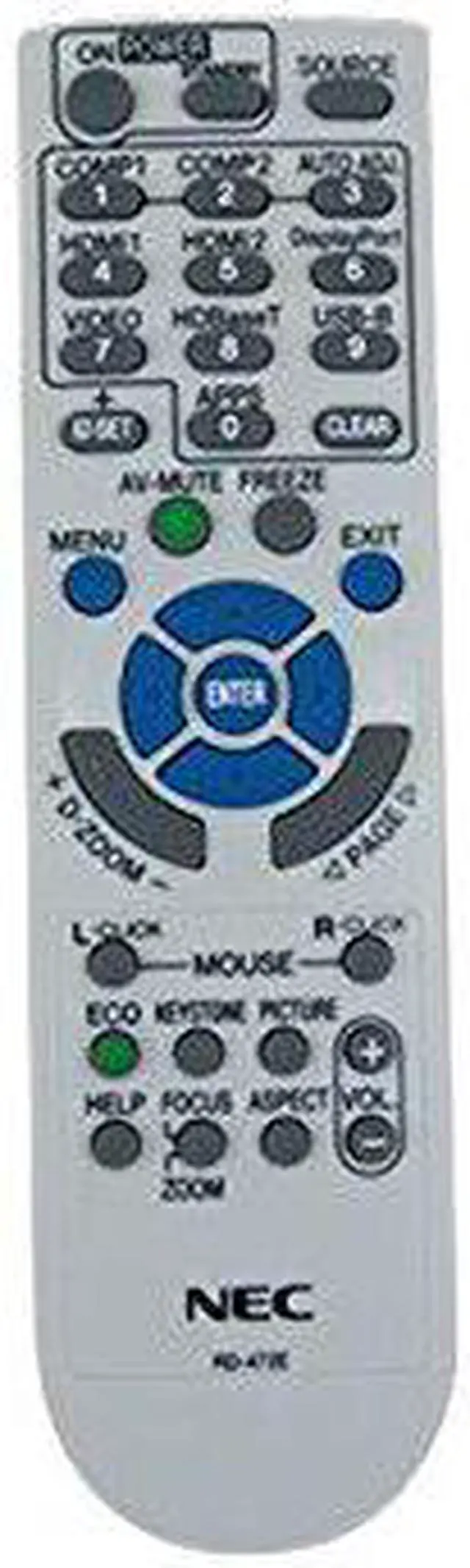 Alt view image 8 of 8 - NEC - RMT-PJ38 - Repl Remote Control Fr Np-p452w P452h/p502w/p502h Np-p502w/p502hl N