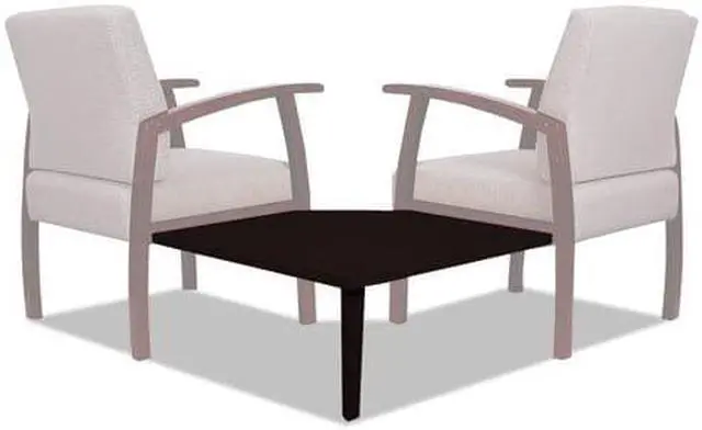 Alt view image 7 of 13 - Alera Reception Lounge 700 Series Gang Table, Corner, 27 1/2 x 27 1/2, Mahogany