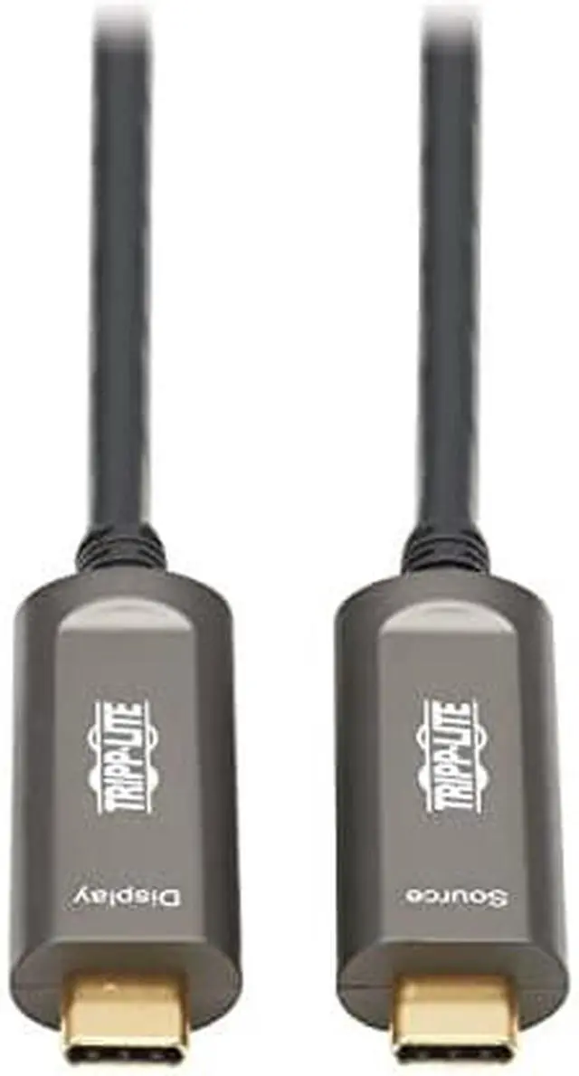 Alt view image 7 of 20 - Tripp Lite USB-C to USB-C Plenum-Rated Fiber Active Optical Cable (AOC) - 4K 60 Hz, HDR, 4:4:4, M/M, Black, 10 m - 32.81 ft USB-C Data Transfer Cable for MacBook, Notebook, HDTV, Monitor, TV, Projecto