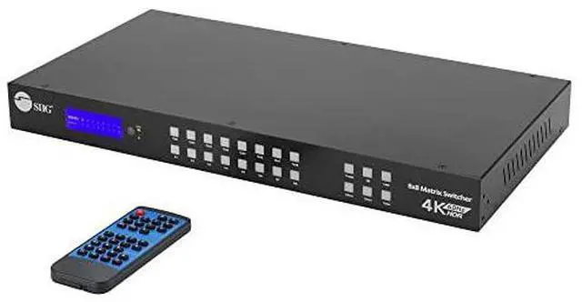 Alt view image 8 of 16 - SIIG 8x8 HDMI 4K60Hz Matrix Switcher with LCD 18Gbps Downscaling EDID Management ARC Audio Embedded/Extraction 
Bulk Pack