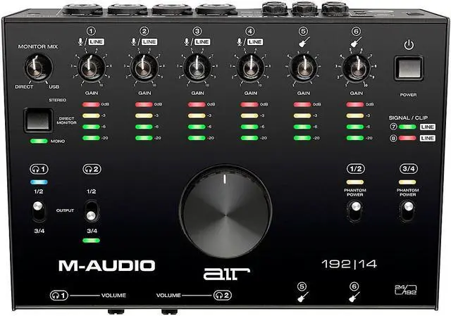 Alt view image 10 of 14 - M-Audio USB / USB-C compatible 8 in / 4 out Audio Interface / MIDI Interface: ProTools First / Ableton Live Lite / Eleven Lite/Avid Effects Collection/AIR Music Tech effects & software sound source in