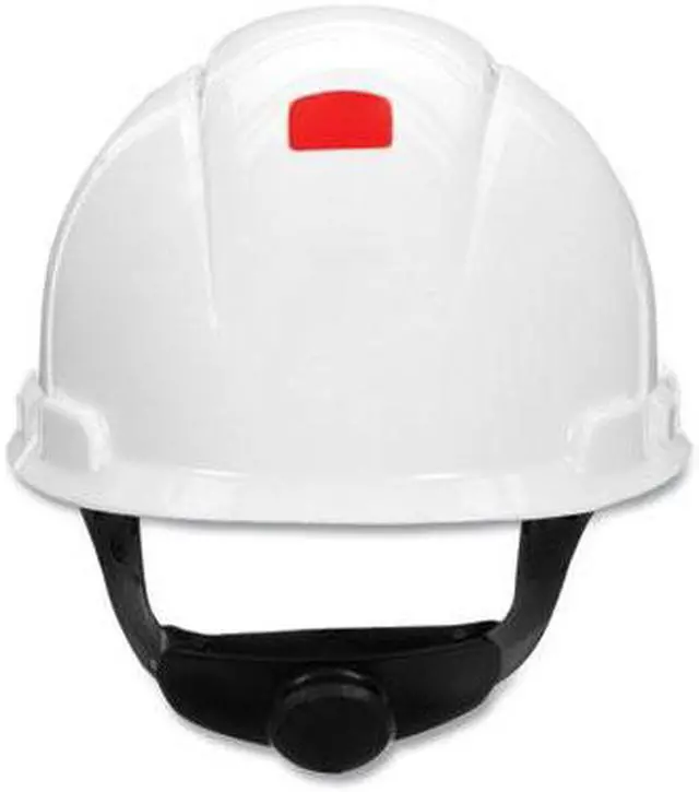 Alt view image 8 of 13 - 3M SecureFit HDPE 4-Point Ratchet Suspension Short Brim Hard Hat White (H-701SFR-UV)