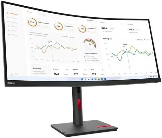 Alt view image 10 of 20 - Lenovo ThinkVision 34 inch Curved Monitor - T34w-30