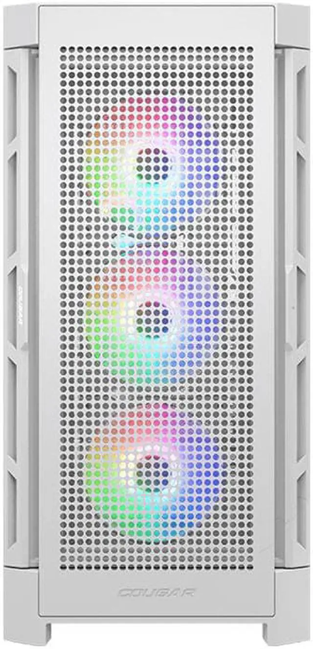 Alt view image 9 of 13 - COUGAR DuoFace Pro RGB White ATX Mid Tower Gaming Case, 390mm GPU supported, built-in Front 120mm ARGB Fan x3 & Rear 120mm ARGB Fan x1, with Mesh & Tempered Glass Front Panels
