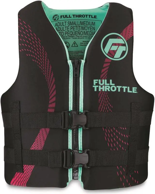 Alt view image 2 of 6 - Full Throttle 142100-505-050-22 Adult Rapid-Dry Life Jacket - Large/X-Large, Aqua