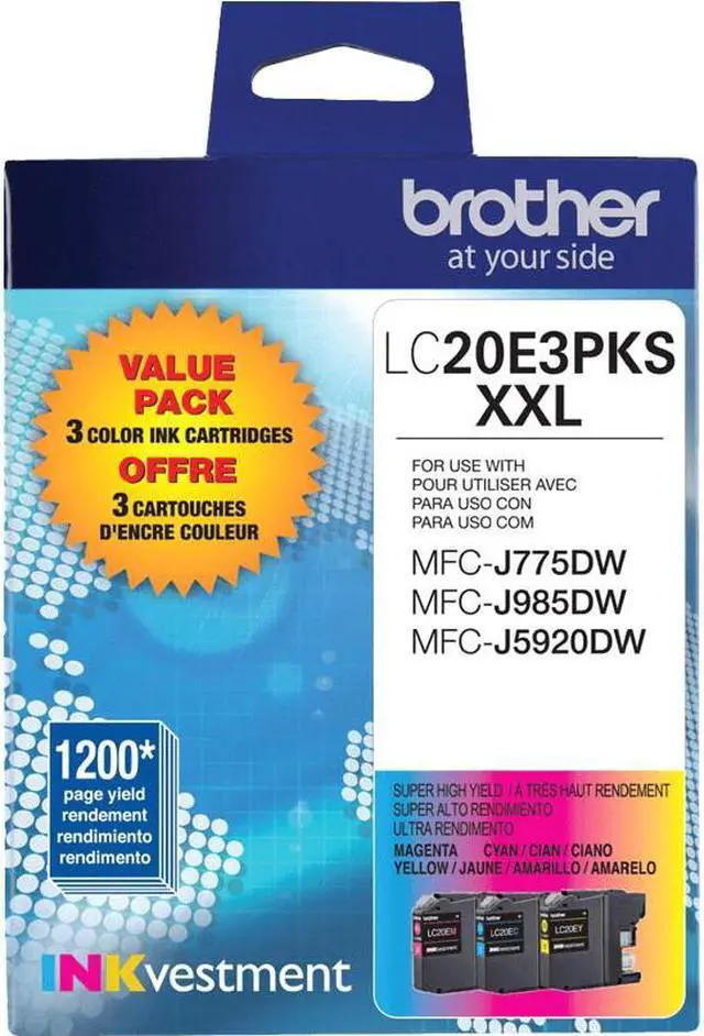 Alt view image 14 of 15 - Brother INKvestment Cyan Magenta Yellow Original Ink Cartridge LC20E3PKS