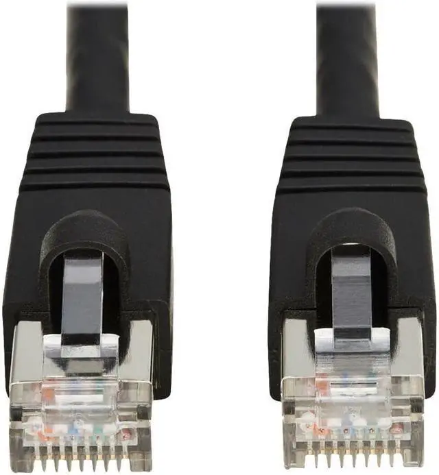 Main image of Cat8 40G Snagless SSTP Ethernet Cable (RJ45 M/M), PoE, Black, 1 ft. (0.3 m) - 1 ft Category 8 Network Cable for Network Device, Patch Panel, Switch, Security Camera, Sensor, Wireless Access Point, Ser