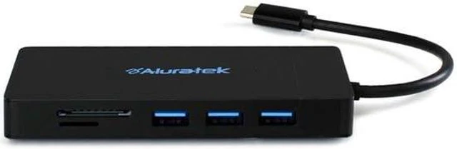 Alt view image 8 of 8 - Aluratek USB Type-C 100W PD Multimedia Hub and Card Reader with HDMI/VGA - for Hard Drive/Monitor/TV/Projector - Memory Card Reader - microSD, SD - USB Type C - 4K, Full HD - 3840 x 2160, 1920 x 1080