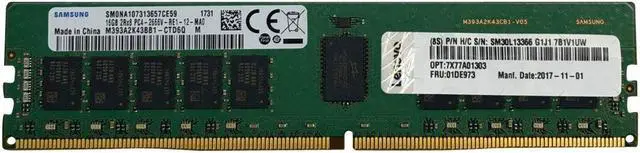 Alt view image 3 of 6 - Lenovo 32GB DDR4 SDRAM Memory Module - 32 GB - DDR4-3200/PC4-25600 DDR4 SDRAM - 3200 MHz Dual-rank Memory - 1.20 V - ECC - Registered - 288-pin - DIMM