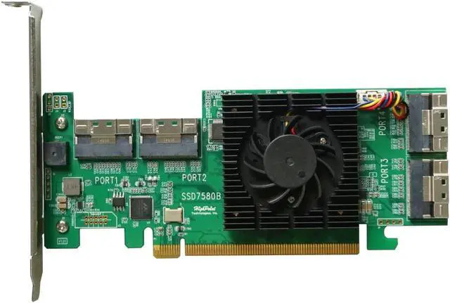 Alt view image 2 of 2 - HighPoint SSD7580B PCI-Express 4.0 x16 Low Profile U.2 Controller Card