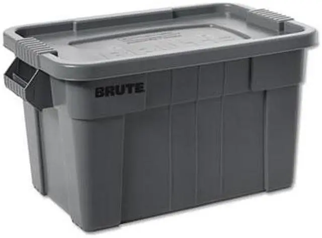 Alt view image 11 of 11 - RUBBERMAID COMMERCIAL FG9S3000GRAY Stack & Nest Storage Tote W/ Lid, 14 gal,