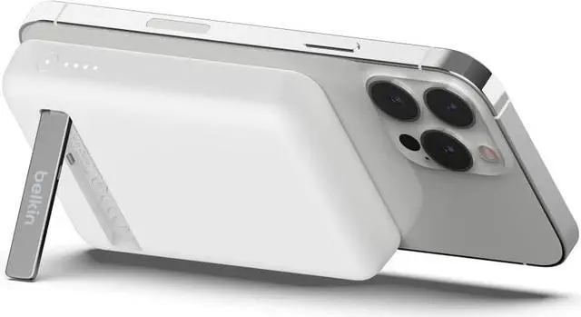 Alt view image 6 of 7 - Belkin Magnetic Wireless Power Bank 5K + Stand BPD004BTWT
