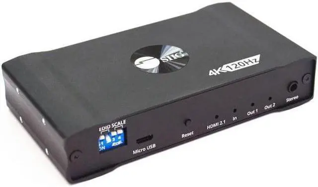 Alt view image 2 of 11 - SIIG 1x2 4K120Hz HDMI Splitter with EDID & Audio Extractor CEH27C11S1