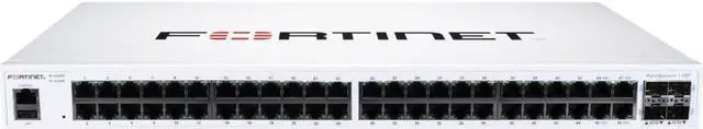 Alt view image 2 of 2 - FortiSwitch-148F Layer 2 FortiGate switch controller compatible switch with 48x 1G RJ45 and 4x 10G/1G SFP+/SFP ports and 1x RJ45 console port.