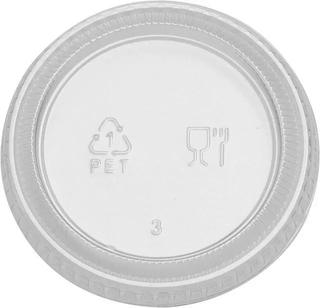 Alt view image 5 of 6 - Dixie Portion Cup Lid 2-14/25"Wx2-14/15"Lx3/10"H 2400/CT Clear PL20CLEAR