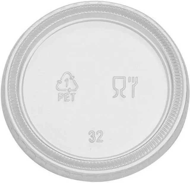 Alt view image 2 of 2 - Dixie Portion Cup Lid,Clear,Plastic,PK2400 PL40CLEAR