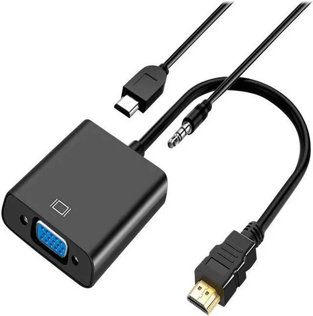 Alt view image 3 of 3 - 4XEM 8" HDMI To VGA M/F With Audio and USB Power Adapter 1080P Black