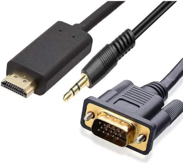 Alt view image 2 of 2 - 4XEM 6' 2M HDMI To VGA Cable With Active Adapter W/ 3.5Mm Audio