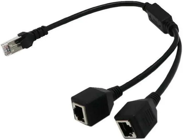 Alt view image 3 of 5 - 4XEM 2-to-1 RJ45 Splitter Cable Adapter F/M- CAT5E 4XCAT5ESPLITTER