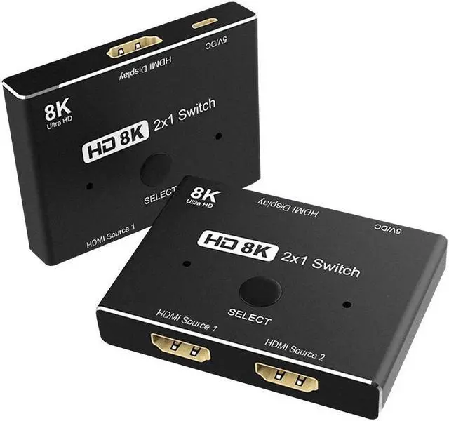 Alt view image 3 of 3 - 4XEM 2x1 8K 2-in 1-out HDMI Switch 4XHSP0901