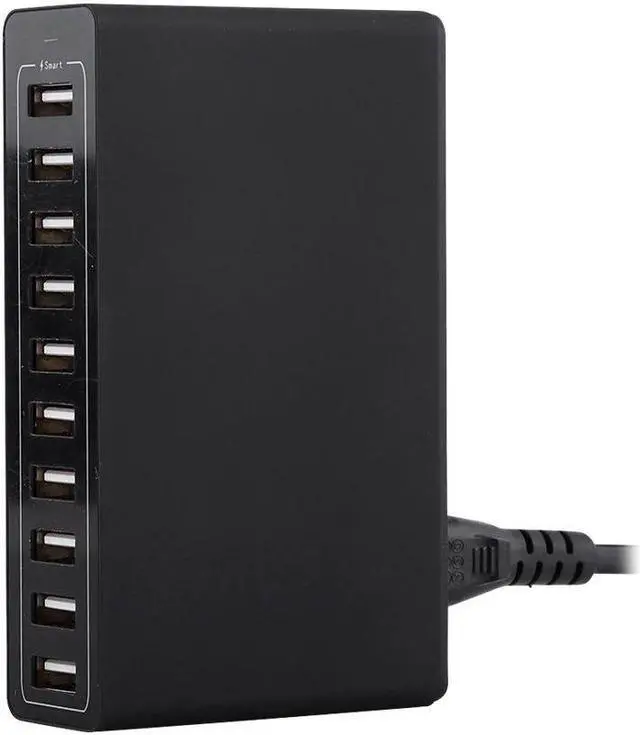 Alt view image 2 of 2 - 4XEM 10 Port 50W 10AMP Usb-A Charger Wall Charger Black