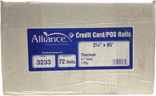 Alt view image 2 of 3 - 2-1/4" x 85' 1-Ply Thermal Paper POS Rolls (Carton of 72 Rolls)