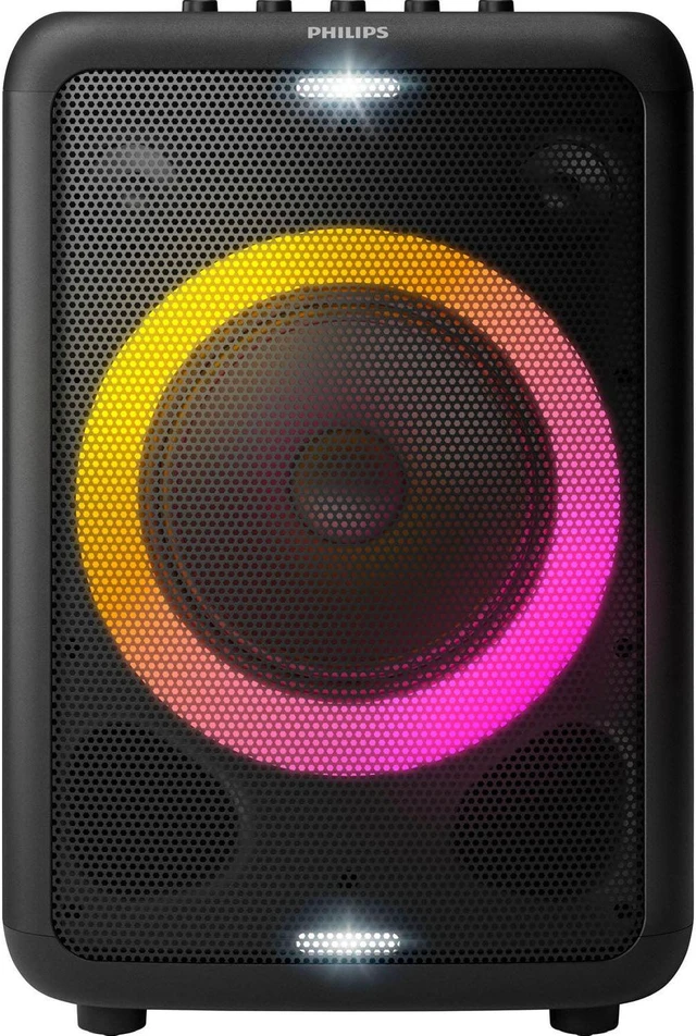 Alt view image 3 of 7 - Philips X3206 Portable Bluetooth Party Speaker with Party Lights and Built-in Carry Handle - Black