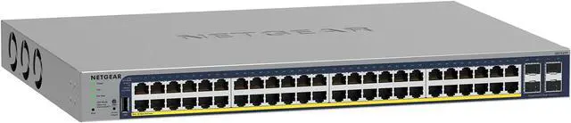 Alt view image 2 of 3 - NETGEAR ProSafe GS752TP Ethernet Switch, 48 Ports - Manageable - Gigabit Ethernet - 10/100/1000Base-TX, 1000Base-X - 3 Layer Supported - Modular - 4 SFP Slot