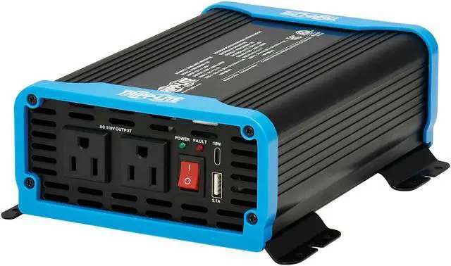 Alt view image 9 of 9 - Tripp Lite 300W Compact Power Inverter - 2x 5-15R, USB Charging, Pure Sine Wave