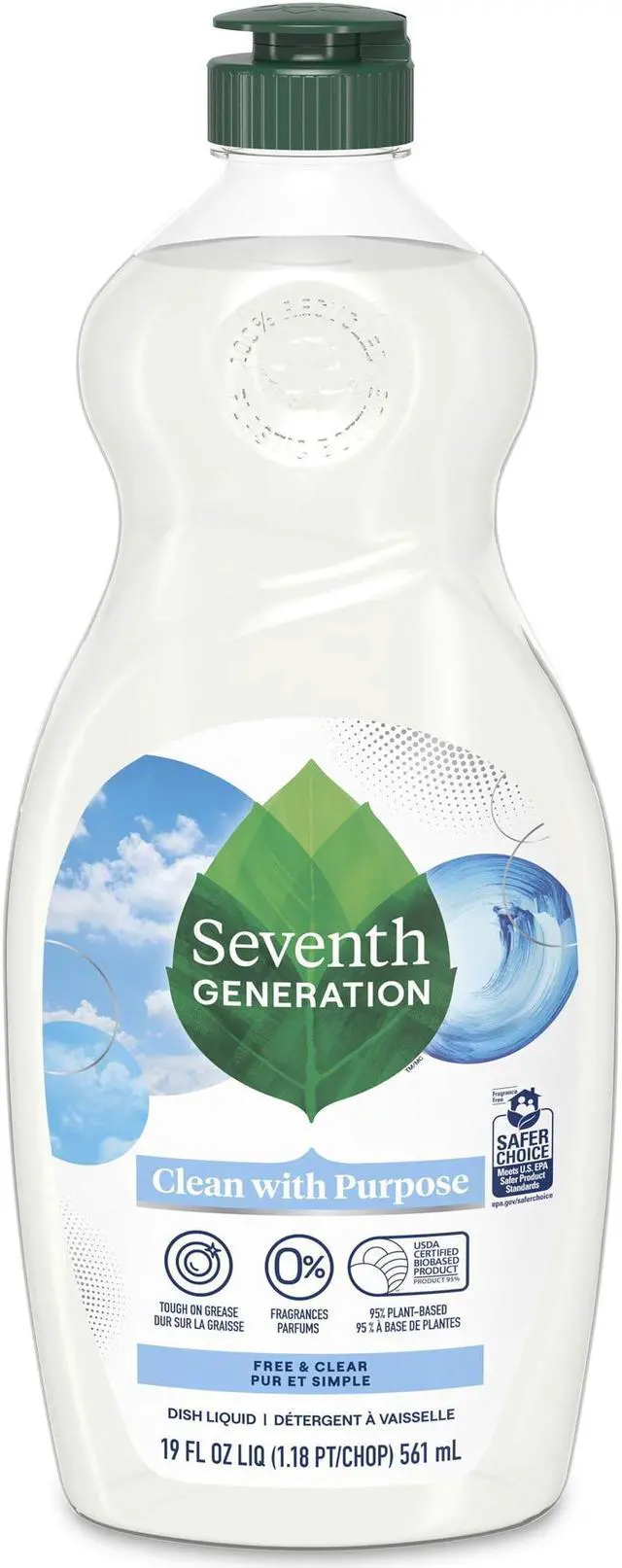 Alt view image 3 of 11 - seventh generation liquid dish soap, free & clear, gentle on sensitive skin, 19 fl oz