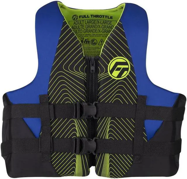 Alt view image 2 of 5 - Full Throttle 142100-500-030-22 Adult Rapid-Dry Life Jacket - Small/Medium, Blue