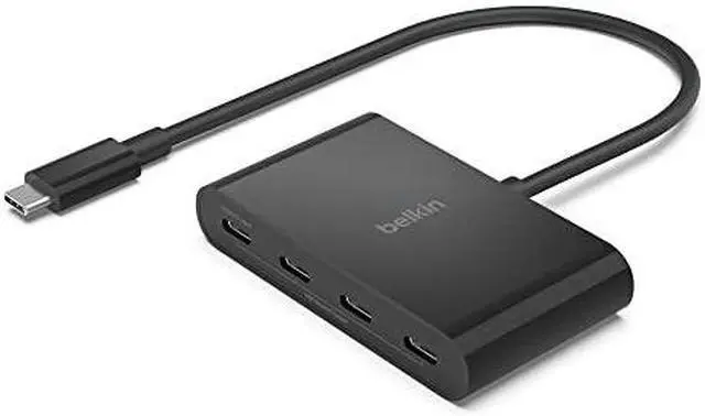 Alt view image 2 of 15 - Belkin Connect USB-C to 4-Port USB-C Hub, Multiport Adapter Dongle with 4 USB-C 3.2 Gen2 Ports & 100W PD with Max 10Gbps High Speed Data Transfer for Mac, Windows, and Chrome devices with a USB-C port