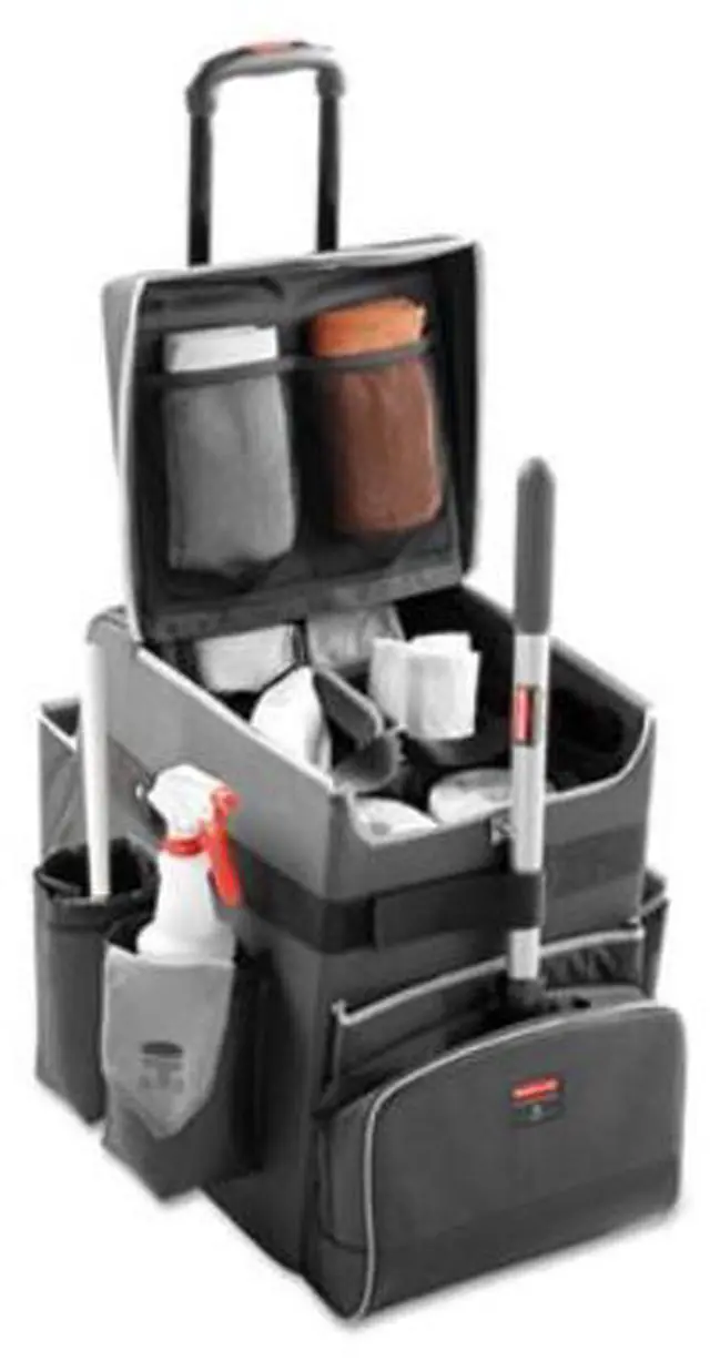 Alt view image 9 of 9 - Rubbermaid Commercial Executive Quick Cart Small 14 1/4 x 16 1/2 x 17 Dark Gray