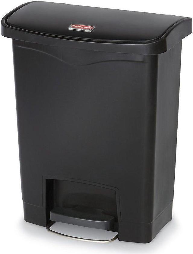 Alt view image 15 of 15 - Rubbermaid Commercial Slim Jim Resin Step-On Container Front Step Style 13 gal