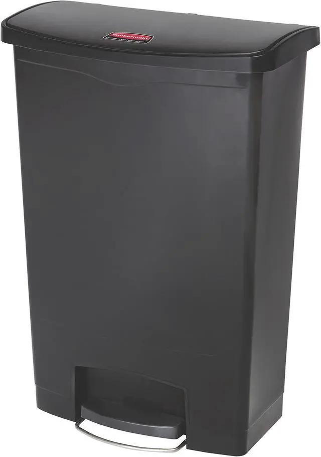 Alt view image 17 of 17 - Rubbermaid Commercial Slim Jim Resin Step-On Container Front Step Style 24 gal
