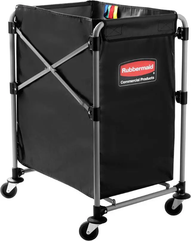 Alt view image 10 of 10 - Rubbermaid Commercial Collapsible X-Cart Steel Four Bushel Cart 20 1/3w x 24 1