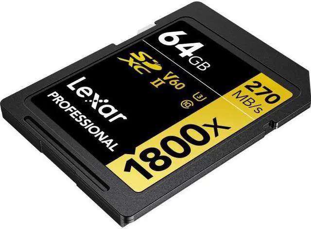 Alt view image 3 of 15 - Lexar 64GB Professional 1800x UHS-II SDXC Memory Card (GOLD Series)