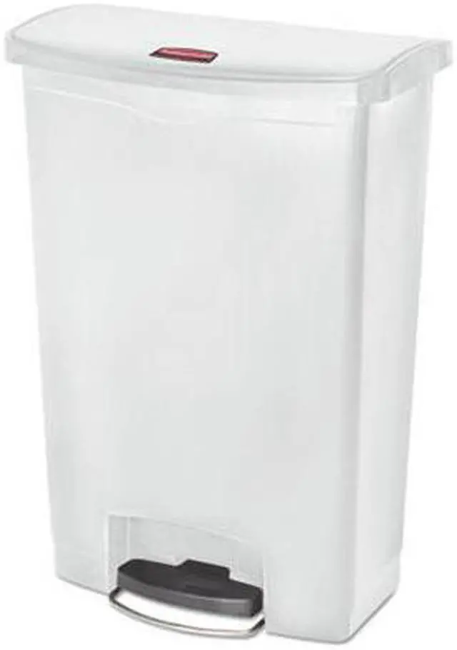 Alt view image 9 of 9 - Rubbermaid - FG1883561 - Slim Jim Resin Step-On Container, Front Step Style, 24 gal, White