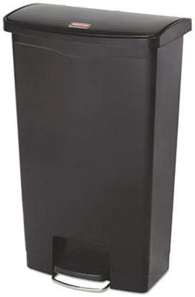 Alt view image 9 of 9 - Rubbermaid - FG1883613 - Slim Jim Resin Step-On Container, Front Step Style, 18 gal, Black