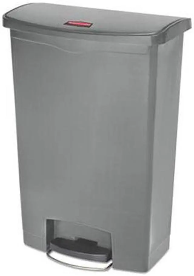 Alt view image 9 of 9 - Rubbermaid - FG1883606 - Slim Jim Resin Step-On Container, Front Step Style, 24 gal, Gray