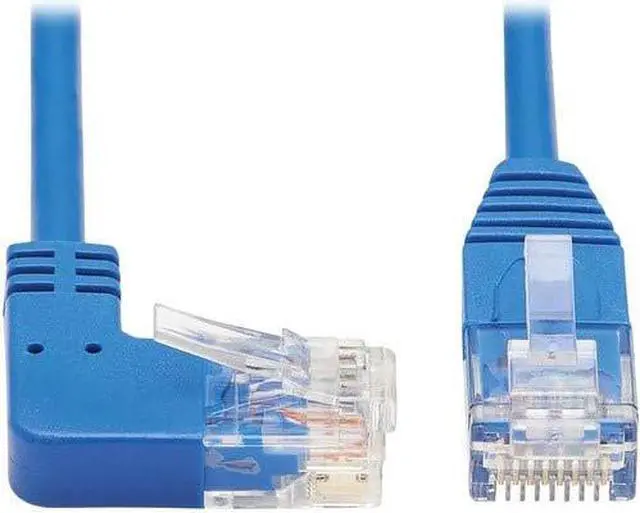 Alt view image 4 of 14 - TRIPP LITE N204-S10-BL-RA 10 ft. Cat 6 Blue Right-Angle Gigabit Molded Slim UTP Ethernet Cable (RJ45 Right-Angle M to RJ45 M)