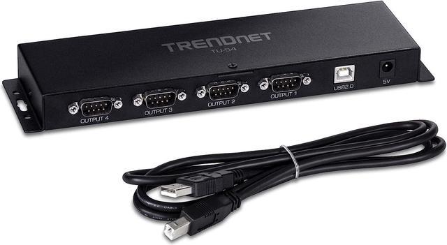 Alt view image 6 of 8 - TRENDnet TU-S4, 4-Port USB to Serial RS232 Hub, Black
