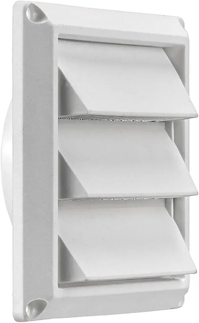 Alt view image 7 of 7 - Lambro 604W 4-In. White Plastic Air Intake Louver Vent