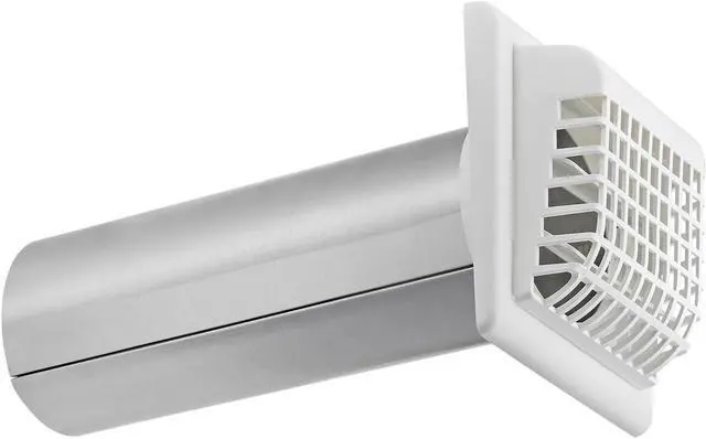 Alt view image 3 of 7 - Lambro 267WG 4-In. White Plastic Louvered Vent with Tail Piece and Bird/Rodent Guard
