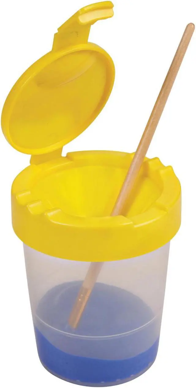Alt view image 2 of 2 - Deflecto 39515YEL Little Artist Antimicrobial Kids No-Spill Paint Cup (Yellow)