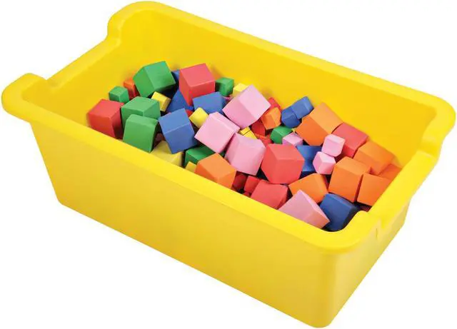 Alt view image 2 of 2 - Deflecto 39510YEL Antimicrobial Kids Rectangular Storage Bin (Yellow)