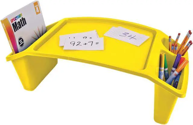 Alt view image 2 of 2 - Deflecto 39502YEL Antimicrobial Kids Lap Desk Tray (Yellow)