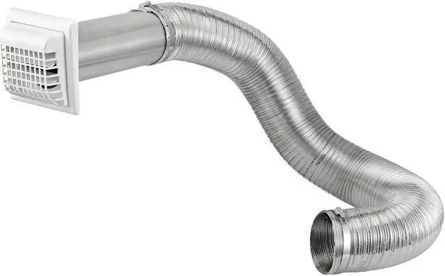Alt view image 2 of 2 - Lambro 1379WG-R 4-In. x 8-Ft. UL 2158A Premium Flexible Semi-Rigid Duct Louvered Vent Kit