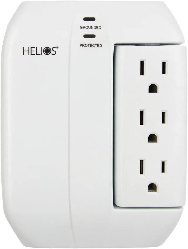Alt view image 2 of 2 - Helios AS-HP-5R 5-Outlet Wall Tap Surge Protector with 2 USB Charging Ports